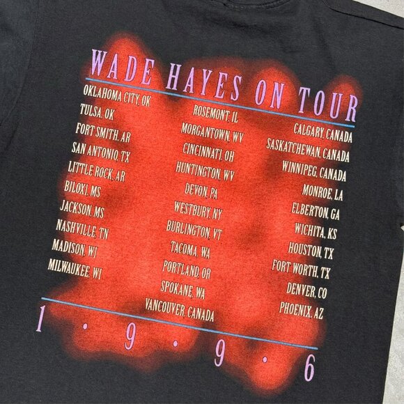 Vintage 1996 Wade Hayes What I Meant To Say Tour TShirt Single Stitch Large - Picture 9 of 9
